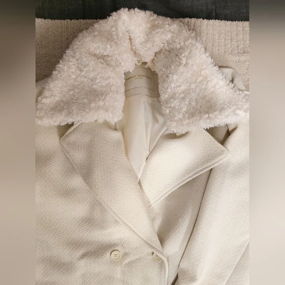 Amanda Uprichard Ivory Carrington Coat Sz Medium - Picture 12 of 17